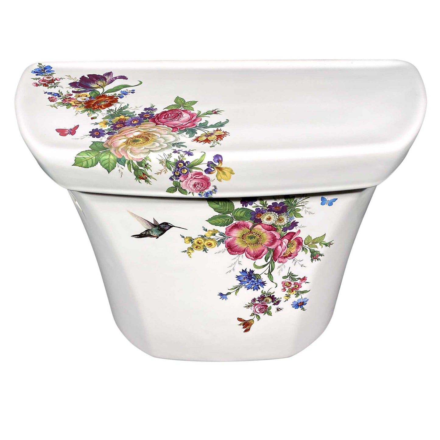 Scented Garden II Painted Toilet Tank & Lid