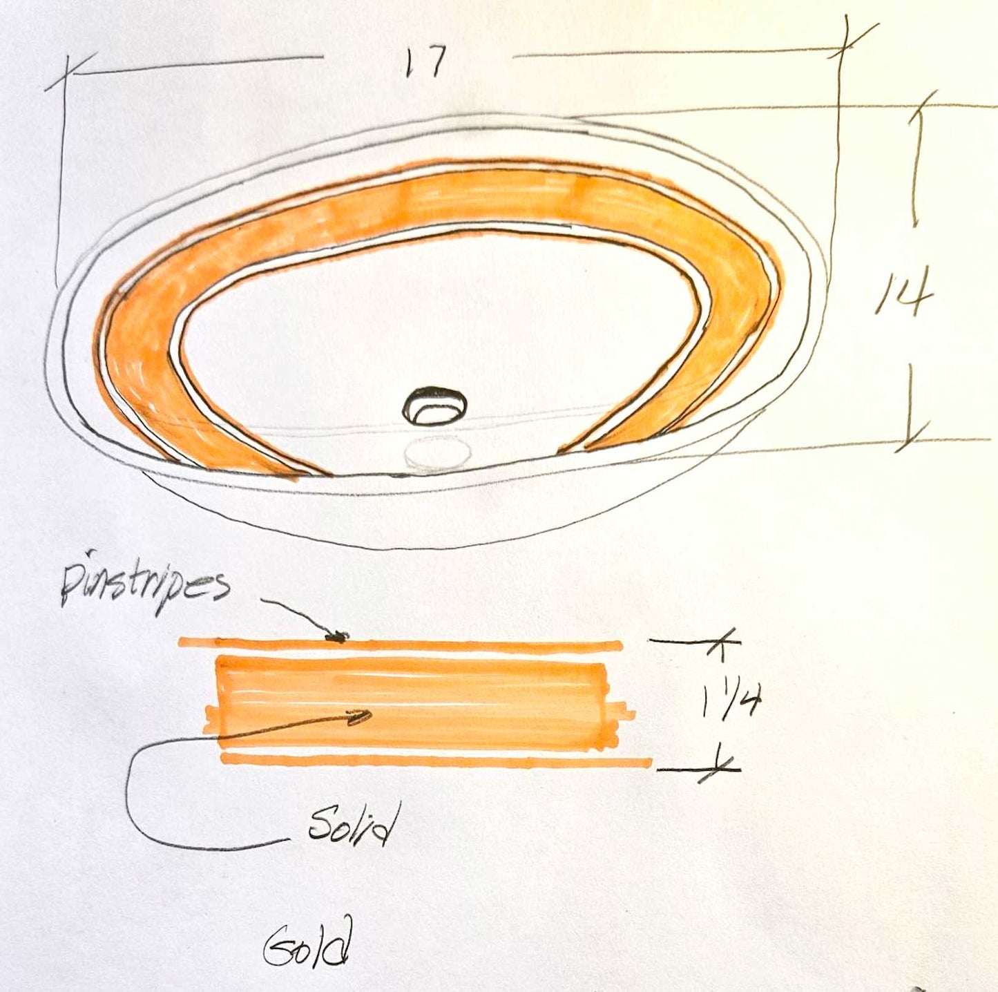 Custom Gold Bands Undermount