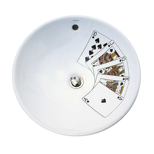 Gambling Cards Round Vessel Sink on Sale