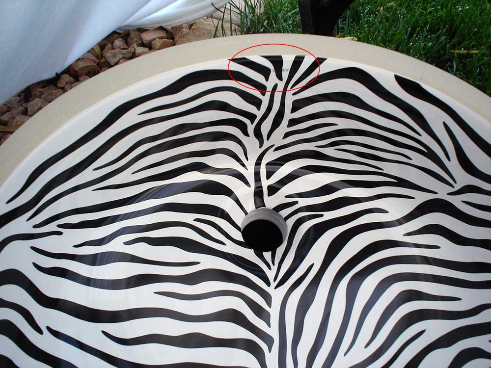 Zebra Painted Undermount Bathroom Sink on Sale