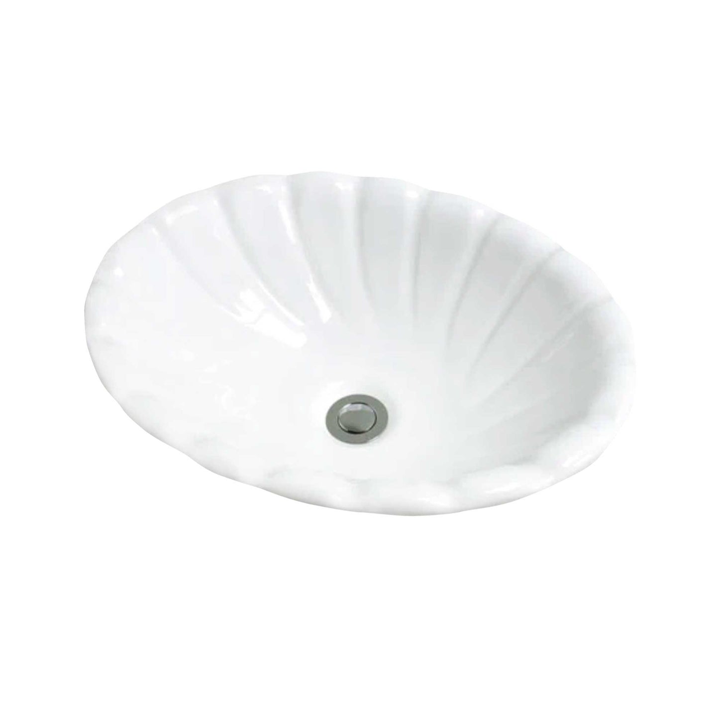 Purple Pansy Scalloped Edge Drop-in Sink