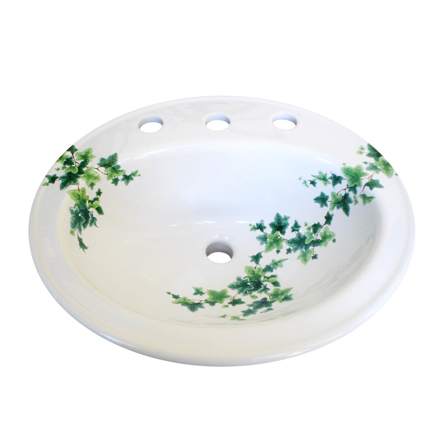 Kohler drop-in sink painted with garlands of Ivy