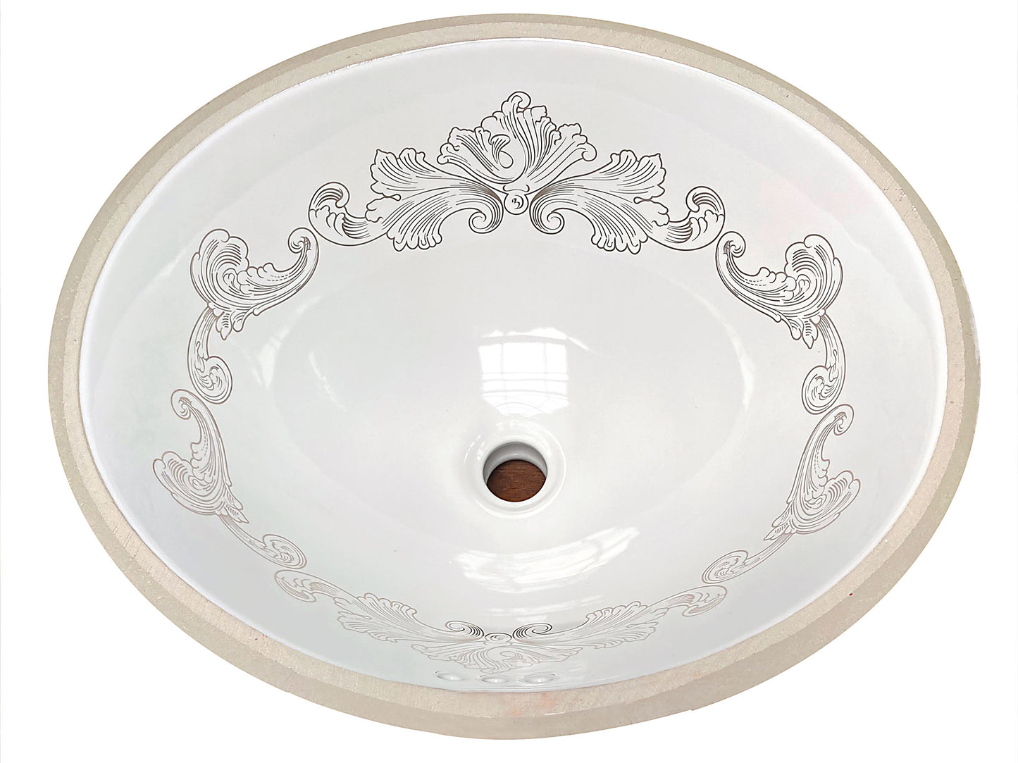 Engraved Acanthus Scrolls Vessel Sink