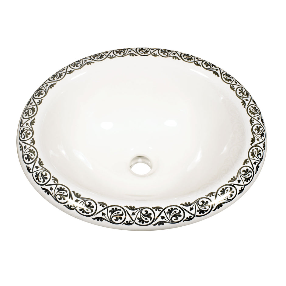 Border Design Hand Painted Bathroom Sinks – DecoratedBathroom