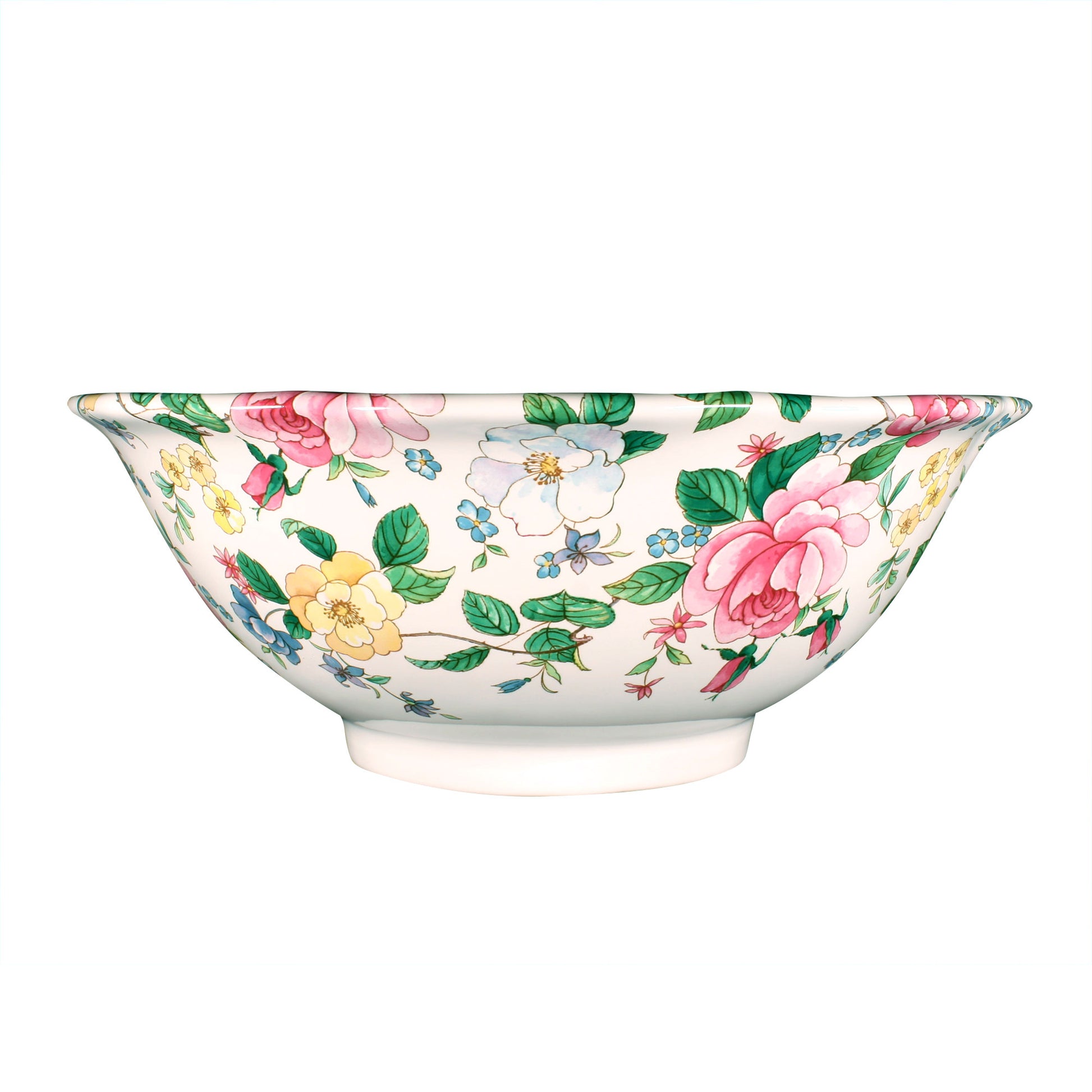 Chintz Roses Painted Vessel sink front view