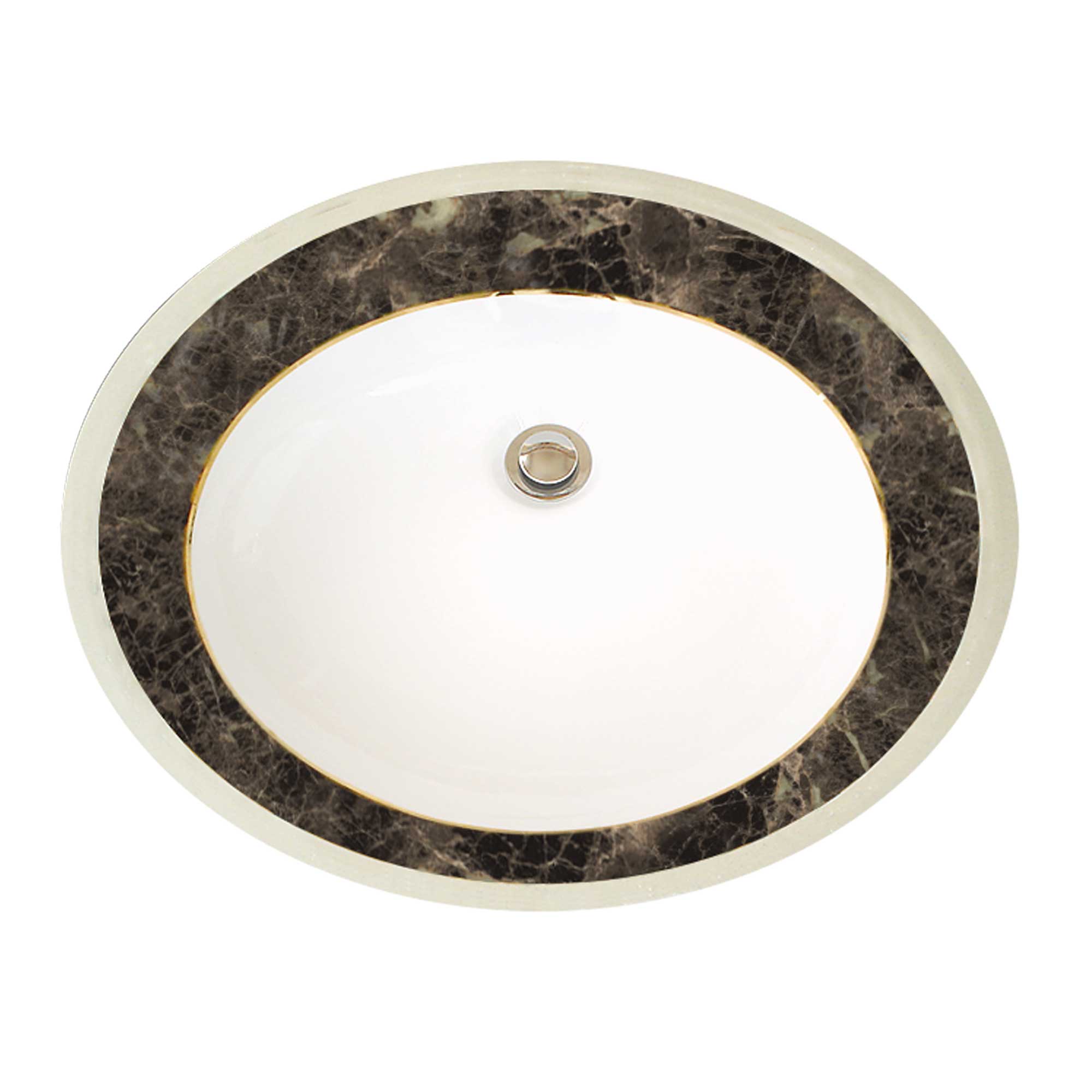 Wide Faux Wood or Marble Border Undermount Painted Sink – DecoratedBathroom