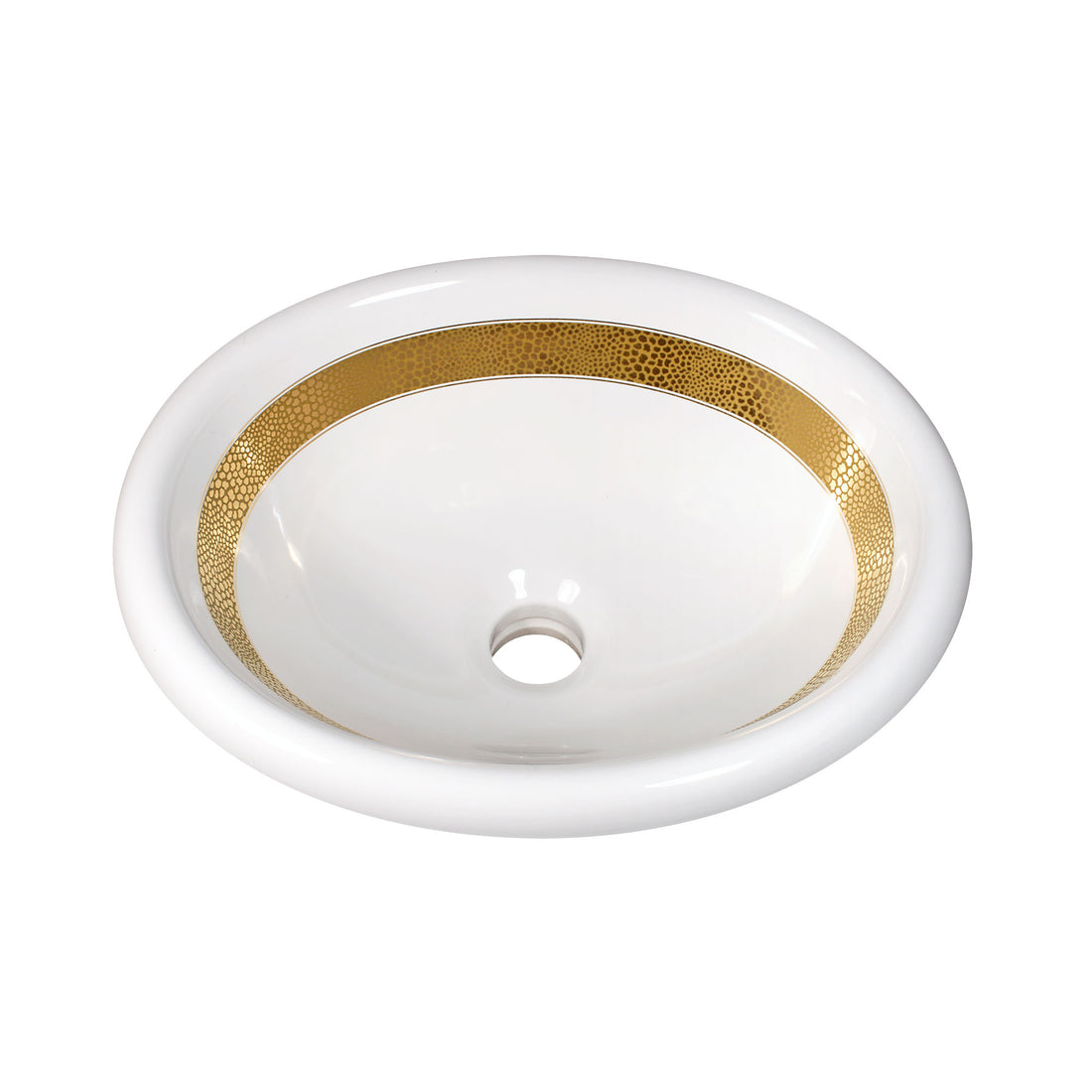 Matte & Metallic Gold Border Undermount Painted Sink – DecoratedBathroom