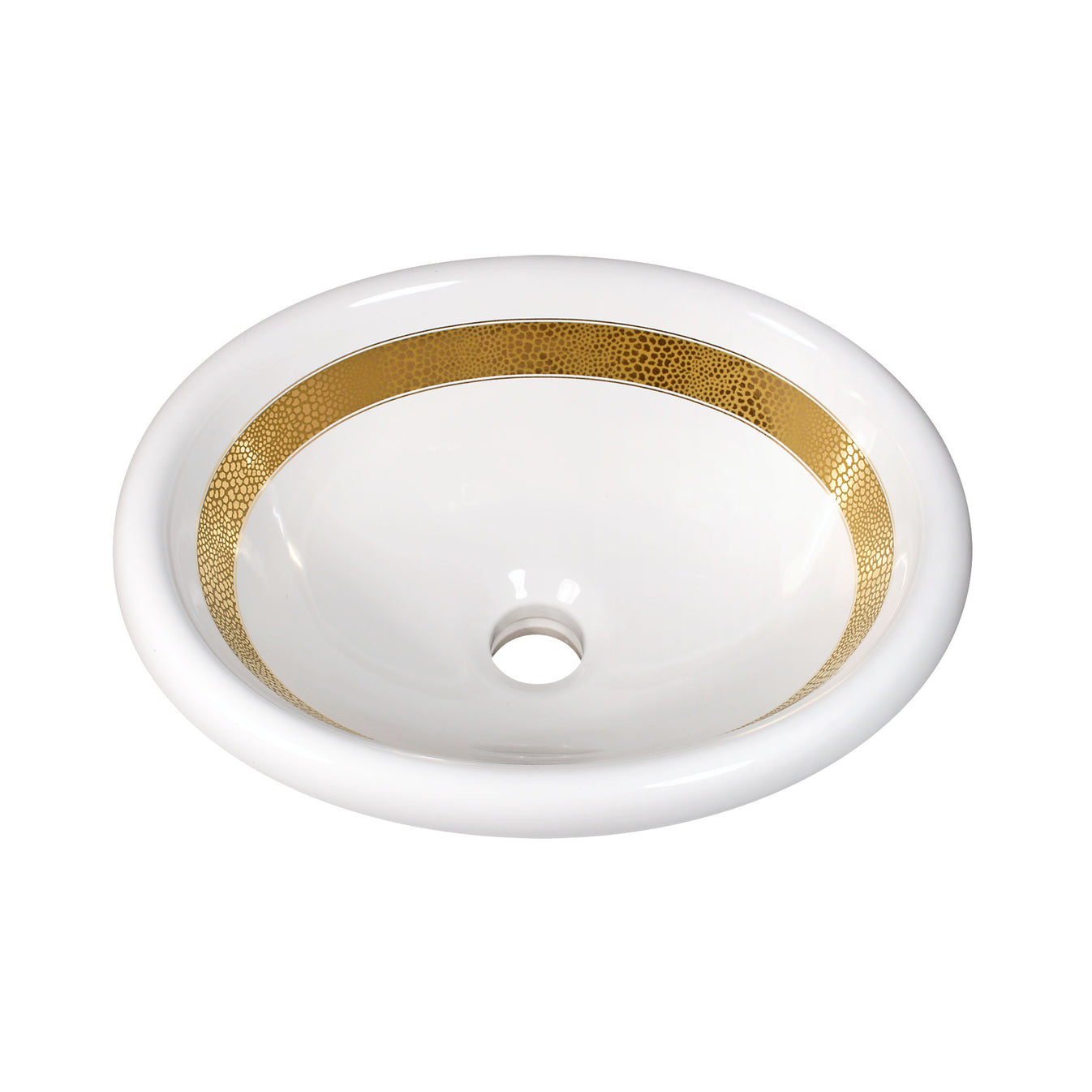 Matte & Metallic Gold Border Undermount Painted Sink – DecoratedBathroom